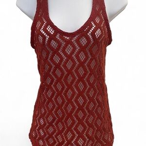 Banana Republic Burgundy Crochet Tank